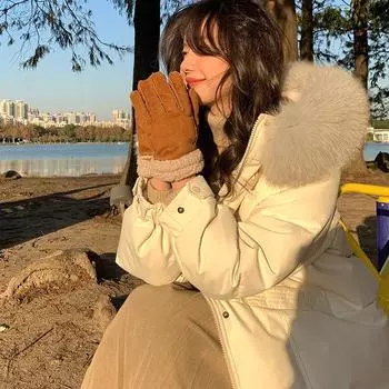 Модный пуховик женский средний и длинный 2024 новый модный корейский вариант дизайна чувство зимнего утолщения выше колена S 80-140 catties