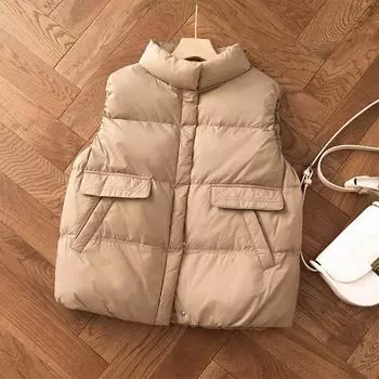 МОДНЫЙ пуховый жилет женский осень-зима новый корейский вариант модный внешний жилет легкий жилет жилет жилет модный S хаки