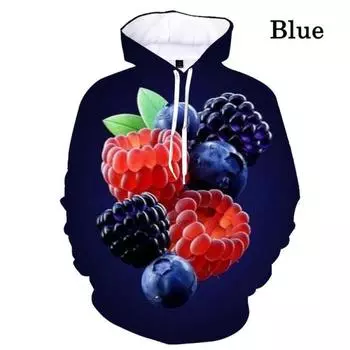 Модный пуловер с капюшоном с 3d принтом и фруктами, крутые модные толстовки с длинными рукавами M