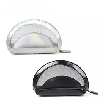 Модный размер женская косметичка сетчатый материал сумка для хранения косметических средств сумка для туалетных принадлежностей отеля 20*7.5*14cm чёрный