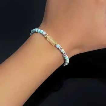 Модный разноцветный браслет из бамбука с бусинами, ретро эластичная веревка, женский браслет, ювелирные изделия, подарки