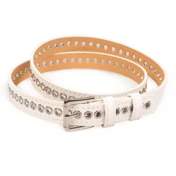 Модный ремень с металлической пряжкой черного цвета с тонким люверсом из искусственной кожи с пряжкой Joker 80-100cm красный