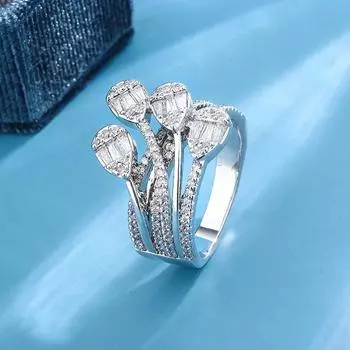 Модный роскошный большой обручальный комплект колец для невесты, женский помолвочный палец, рождественский подарок, ювелирные изделия 10 белый