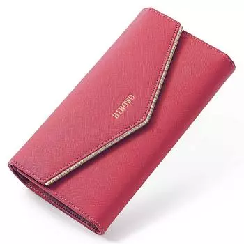 Модный роскошный дизайн, кошелек из натуральной кожи для женщин, RFID блокировка, тройной длинный держатель для карт, органайзер, женский кошелек розовый