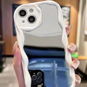 Модный роскошный кремовый зеркальный чехол для телефона iPhone 11 12 13 14 15 Pro Max 14plus X XR XS Max 8plus противоударная задняя крышка For iPhone X