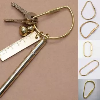 Модный роскошный латунный брелок D с замком D брелок для ключей Золотой карабин для кемпинга Цепь выживания Оборудование для кемпинга Пряжки Крючки Брелок для ключей Аксессуары