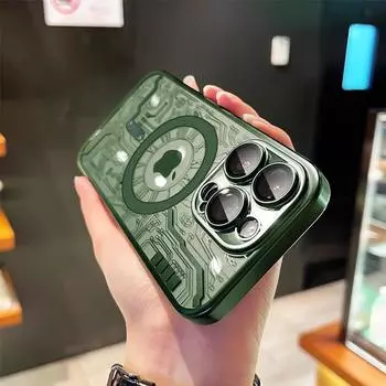 Модный роскошный прозрачный чехол для телефона Magsafe для iPhone 15 14 13 12 11 Pro Max Plus, магнитный бампер с беспроводной зарядкой For iPhone 12 Pro