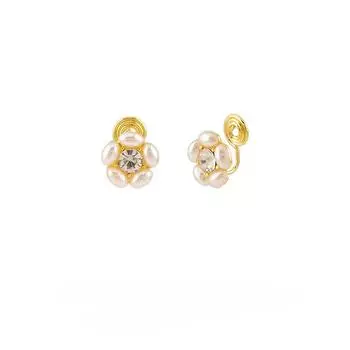 Модный роскошный зажим для ушей с искусственным жемчугом и стразами, без пирсинга, катушка от комаров