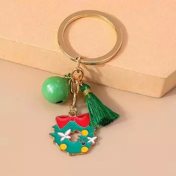 Модный рождественский Санта-Клаус, елка, снеговик, олень, кисточка, колокольчик, брелок для женщин и мужчин, брелки для ключей от машины, подарки своими руками A