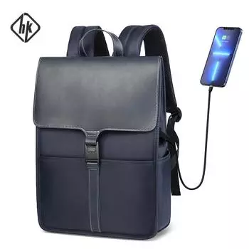 Модный рюкзак для ноутбука, мужской водонепроницаемый дорожный рюкзак, винтажная повседневная сумка для студентов-подростков, женская черная школьная сумка синий