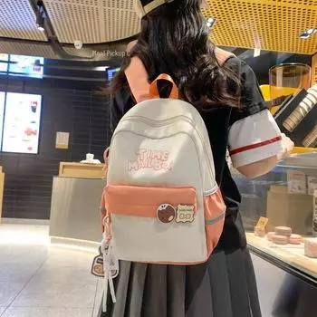 Модный рюкзак для поездок на работу в корейском стиле: Большая вместимость, модный, универсальный для студентов и путешествий. чёрный