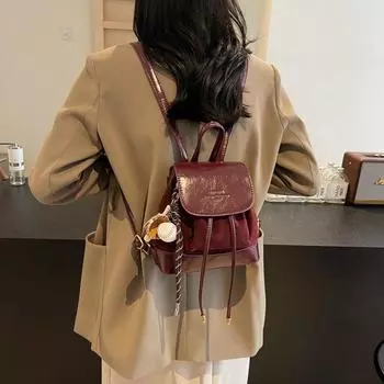 Модный рюкзак для студентов колледжей, женский, 2024, новый универсальный маленький рюкзак, дорожная сумка для прогулок, школьный рюкзак