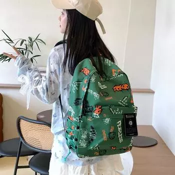 Модный рюкзак для учащихся средней школы, мужской и женский школьный рюкзак чёрный