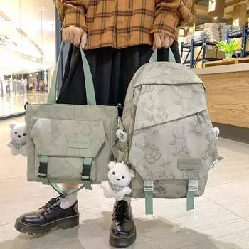 Модный рюкзак для ученицы средней школы, простая школьная сумка handbag белый