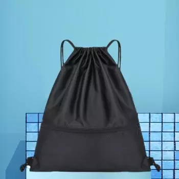 Модный рюкзак на шнурке, портативный дорожный рюкзак, легкий простой спортивный рюкзак, сумка для компьютера чёрный