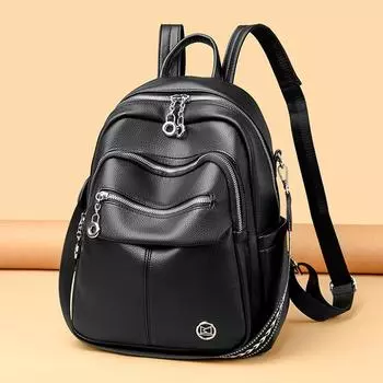 Модный рюкзак, новый стиль, универсальный рюкзак, модная мягкая кожаная женская дорожная сумка большой вместимости