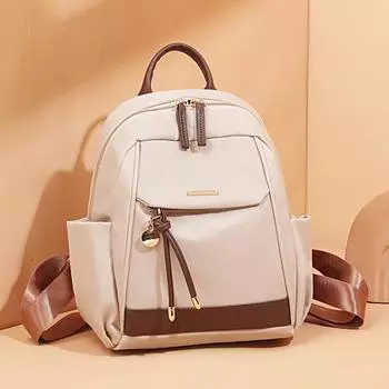 Модный рюкзак с несколькими карманами на молнии розовый