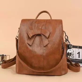 Модный рюкзак с защитой от кражи, модный, вместительный, многофункциональный, симпатичный рюкзак с галстуком-бабочкой и дорожная сумка чёрный