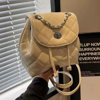 Модный рюкзак Xiaoxiangfeng 2024 года, весна-лето, новая сумка с бриллиантовой цепочкой, иностранный стиль, универсальная сумка на одно плечо с косым креплением 21*11*18 чёрный