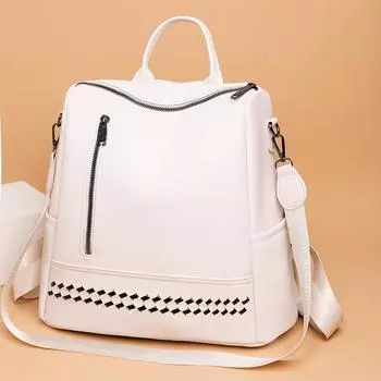 Модный рюкзак, женский рюкзак из мягкой кожи, женские белые сумки на плечо, дорожный рюкзак, школьные рюкзаки для девочек, Sac A Dos белый