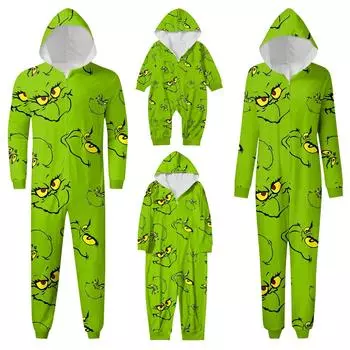 Модный семейный комбинезон с капюшоном и длинными рукавами на молнии 9 M