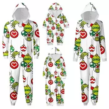 Модный семейный комбинезон с капюшоном и длинными рукавами на молнии 12 Months