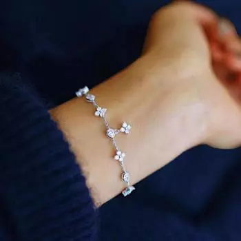 Модный серебряный браслет со звездой из циркония, изысканный темпераментный регулируемый женский браслет, праздничные подарки на вечеринку