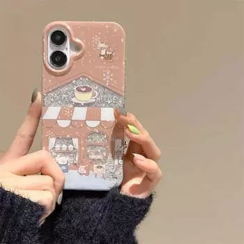 Модный серебряный фольгированный чехол для телефона Coffee House для iPhone 16 15 14 13 12 Pro Max, противоударный чехол iPhone 12 разноцветный