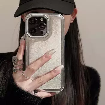 Модный серебряный кожаный чехол с текстурой Puffer для iPhone 11 12 13 14 15 Pro Max, противоударный защитный чехол на воздушной подушке For iPhone 11