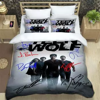 Модный сериал «Волчонок» Комплект постельного белья Односпальная кровать Твин Полная двуспальная кровать размера «king-size» Комплект постельного белья для взрослых и детей Спальня Пододеяльник Домашний текстиль EU Twin 135x200cm