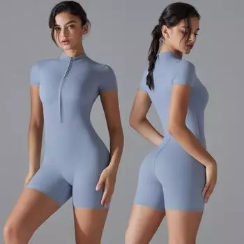 Модный сексуальный женский цельный костюм для йоги, подходящий для бега и тренировок в спортзале M коричневый