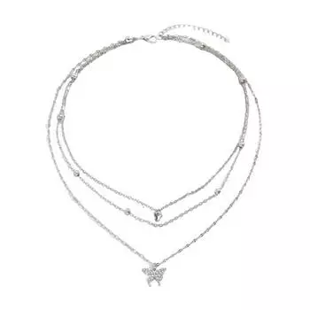 Модный шарм-ожерелье удлинительная цепочка гипоаллергенное нарядное ADM серебряный