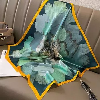 Модный шелковый квадратный шарф для женщин, атласная повязка для волос, мягкая рабочая повязка на шею 2024 года, хиджаб, женская повязка на голову, бандана