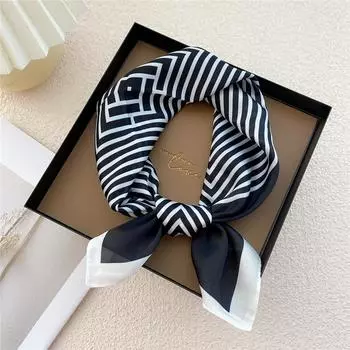 Модный шелковый платок 53 см, маленький квадратный платок, женский универсальный декоративный платок для волос, банданы, резинки для хвоста, головной убор