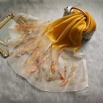 Модный шелковый шерстяной шарф, новые вышитые женские шали и накидки, женские дорожные пашмины, высококачественные зимние шейные платки, хиджаб