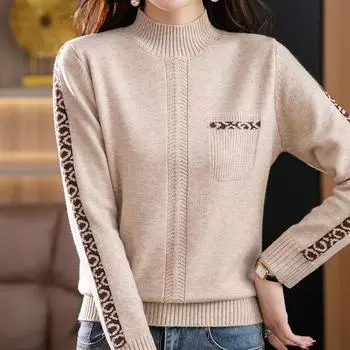 Модный шерстяной свитер, базовый кашемировый женский трикотаж, пуловер, водолазка с длинным рукавом, осенне-зимняя одежда, топы S темно-коричневого