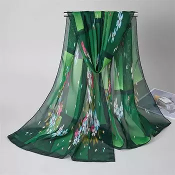 Модный шифоновый хиджаб с цветочным принтом, женский парео, женские банданы, пляжные полотенца, летняя мусульманская вуаль, накидка, женский платок