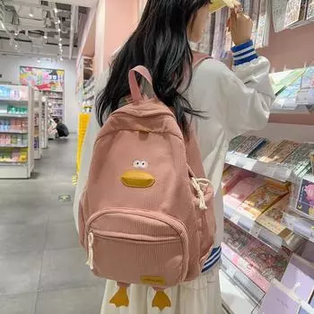 Модный школьный рюкзак для студентов 2024 года, новый персонализированный рюкзак корейской версии, модная дорожная сумка, повседневный рюкзак с рисунком из мультфильма чёрный