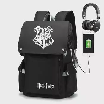 Модный школьный рюкзак в стиле аниме Гарри Поттер - вместительная сумка для ноутбука для студентов Flap Backpack
