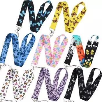 Модный шнурок для телефона в виде бабочки Длинная лента Шнурок для сертификата Шнурок для шейного чехла-ключницы жёлтый