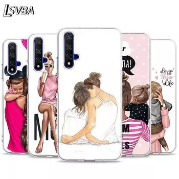 Модный силиконовый чехол для мамы и девочки для Honor 20 20S 20E 8 8A Prime 8X MAX 8C 8S 7A 7C 7S Pro Honor 7C(5.7inch)