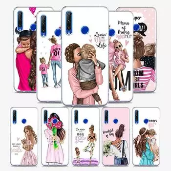 Модный силиконовый чехол для мамы и девочки для Honor 30 30S 30i 9 10 9A 9C 9S 9N 10i 10X 9X Lite Pro 5G чехол для телефона Honor 9