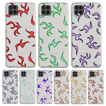 Модный силиконовый чехол для телефона с пламенем для Samsung Galaxy A13 A51 A71 A21S A12 A11 A31 A52 A41 A23 A53 A73 A32 5G A03S, прозрачный чехол Samsung A73 5G