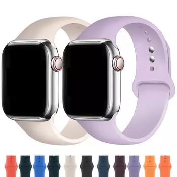 Модный силиконовый ремешок для Apple Watch Band 7 6 Se 45/44/42 мм 40/41/38 мм умный резиновый ремешок для часов браслет IWatch Band Series7 6 5 4 3