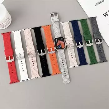 Модный силиконовый ремешок для часов Cube Brick для Apple Watch Ultra 49 мм S8 7 SE 6 5 45 мм 44 мм 41 мм 40 мм, сменный спортивный браслет, ремешок для часов