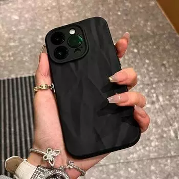 Модный силиконовый складной чехол для телефона с морщинами для iPhone 14 13 12 11 15 Pro Max SE X XS XR 8 7 Plus, мягкий яркий цвет, полное покрытие For iPhone 12 Pro