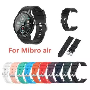 Модный силиконовый сменный ремешок для часов Mibro-Air Watch чёрный