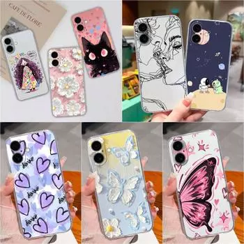 Модный симпатичный чехол-бабочка для телефона Apple iPhone 16 15 Pro Max Plus, чехол-бампер, мягкий силиконовый чехол из ТПУ, супер ударопрочный прозрачный корпус для iPhone iPhone 16