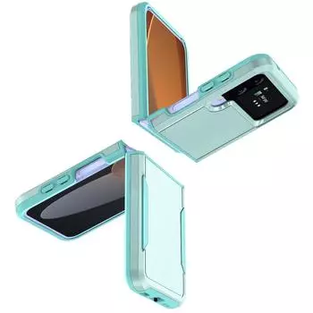 Модный складной бронированный чехол с защитой от царапин для Samsung Galaxy Z Flip 4 5g Flip4 Zflip4 Нескользящие аксессуары для телефонов Funda for Samsung Z Flip 4 чёрный