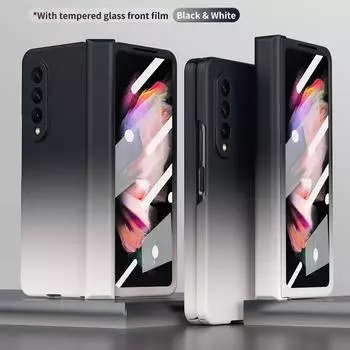Модный складной чехол гибридного цвета для Samsung Galaxy Z Fold 3 4 Fold4 5g Fold2 Fold3 Fold 2, защитная пленка из закаленного стекла for Galaxy Z Fold 4